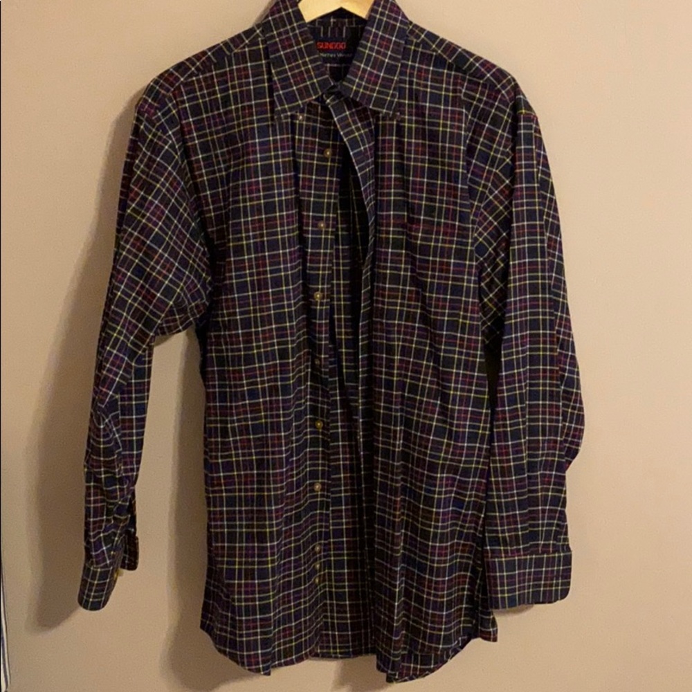 Martha’s Vineyard Sundog navy plaid shirt